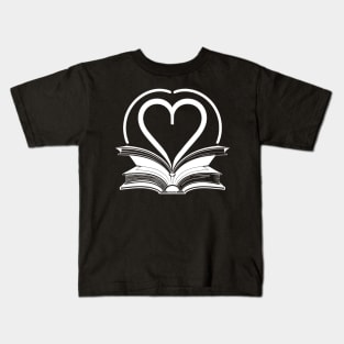 Love Reading Heart Kids T-Shirt